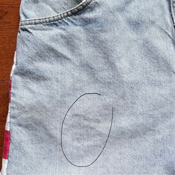 Vintage Levi’s Orange Tab American Flag Raw Hem Distressed Denim cut off Jeans - Picture 5 of 14